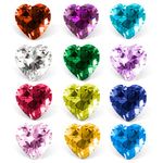 RUBYCA Mix Color Heart Birthstone Crystal Glass Floating Charms fit Living Memory Locket 5mm 24 Pcs