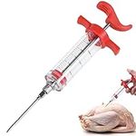 Meat Injector Syringe,Turkey Injector with Screw-on Meat Needle Plastic Marinade Flavor Injector Syringe Needle for Sauce Turkey Beef Steak BBQ