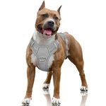BARKBAY No Pull Dog Harness Large Step in Reflective Dog Harness with Front Clip and Easy Control Handle for Walking Training Running with ID tag Pocket