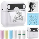 Acemall Inkless Photo Printer Mini Portable Sticker Maker Pocket Printer, Bluetooth Photo Picture Printer for Kids, Study, Note, Picture, Journal, Compatible with iOS&Android