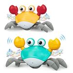 Kidology Crawling Crab Infant Tummy Time Toys for Kids | Kids Electronic Musical Light up Toy with Automatically Avoid Obstacles Build in Rechargeable Battery (Combo)