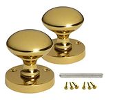 HANDLESTORE Designer Round Mortice Door Knob - Sprung - 3 Colours (Polished Brass)