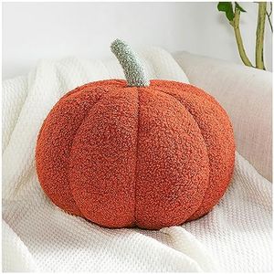 Eoieov Fall Pumpkin Decoration Pillow for Bed Sofa Plush Pumpkin Shape Throw Pillows Funny Halloween Decorations for Home Couch Car and Bedroom Playroom,Caramel,11"