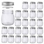 10 oz Glass Mason Jars, 24 Pack 300ml Canning Jars with Regular Mouth Lids, Glass Jars Storage Containers for Overnight Oats, Jam, Jelly, Honey, Beans, Spice, Wedding Party Favors, Shower Favors