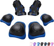 Kids/Youth Knee Pads Elbow Pads Wrist Guards 3 in 1 Protective Gear Set for Child Roller Skates, Cycling, Inline Skating, Scooter Skateboard, BMX Bike, Riding, and Multiple Outdoor Sports