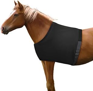 Horse Shoulder Guard, High Elastic Spandex Fabric Horse Vest - Anti-Rub Bib - Black(Size L)