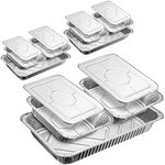 Disposable Chafing Dish Buffet Set Food Warming Trays - 3 Water Food Warmer Pans, 6 Foil Pans, 6 Lids - Buffet Set Trays Food Warmers for Parties & Events - Replacement Chafing Dishes for Catering