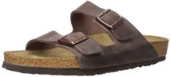 Birkenstock Unisex Arizona Buckle Shoes, Brown Havana Oiled Leather, 4.5 UK