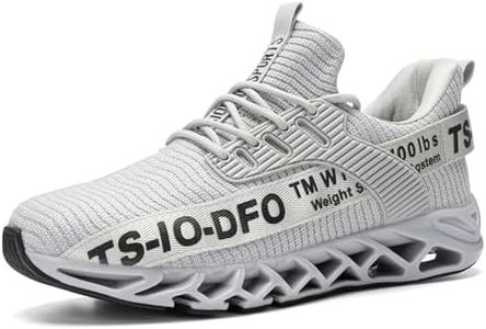 TSIODFO Mens Running Shoes Athletic Walking Sneakers, Light Grey, 10