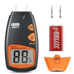 Dr.meter Wood Moisture Meter, Damp Meter, 2 Pins Portable Wood Water Moisture Tester for Firewood HD Digital LCD Display with 2 Spare Sensor Pins and one 9V Battery (Both Included) Log Moisture Meter