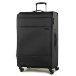 Rock 55cm Deluxe-Lite Super Lightweight 8 Wheel Spinner Luggage Black Small