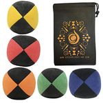 5 x Pro 110g Cascade Suede Juggling Balls - Quality Thud Juggling Balls & Bag - Set of 5 Juggling Balls (Black Theme Mix)