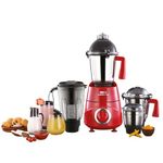 USHA Thunderbolt Pro 1000 W Copper Motor Mixer Grinder with 4 Jars|3 Heavy Gauge Food Grade SS & 1 PC Transparent Break-Resistant Blender Jar With Fruit Filter|2 Yr Product & 5 Yrs Motor Warranty(Red)