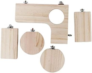 5X Hamster Cage Platform Set Bird Wooden Platform Habitat Decor Wood Perch Stand Cage Corner Shelf for Mice Rat Parrot Gerbil Exercise Toys