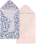 Burt's Bees Baby - Hooded Towels, Absorbent Knit Terry, Super Soft Single Ply, 100% Organic Cotton (2-Pack)