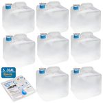 Camzezy Collapsible Water Storage Container - 5 Gallon Camping Water Container Portable Folding Water Cube Emergency Water Storage BPA Free, 8 Pack