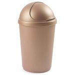 VR7 25L GOLD Kitchen Bullet Bin, Rubbish Bin with Large Opening Flap, Plastic Bin, Ideal Dustbin for Home, Bedroom, and Office Use, Plastic Kitchen Bin, Waste paper Bin, Indoor Trash Basket