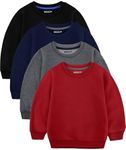 HXP 4 Pack Toddler Boys Sweatshirts Toddler Cotton Long Sleeve Pullover Sweatshirts Kids Boys Crewneck Tops Shirts Color A 5T