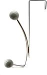 Over the Door 2 Metal Hooks Rack Chrome/Gray