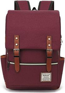 UGRACE Slim Business Laptop Backpack Casual Daypacks College Shoulder Bag for Men Women, Tear Resistant Unique Travelling Backpack Fits up to 15.6 Inch Laptop in Red