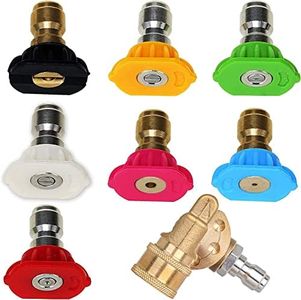 Tool Pressure Washer Accessories Kit 7 Power Washer Spray Nozzle Tips Quick Connecting Pivoting Coupler