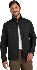 Free Country Mens Fleece Knit Jacket Full Zip With Pockets Soft Warm Lightweight and Comfortable Winter Hiking Outdoor Casual for Men-Size XXL-Frore-Black Heather