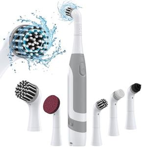 kHelfer Electric Cleaning Brush with Battery Power, KH6A Small Electric Grout Brush&5 Replacement Brush, Lightweight Waterproof Brush for Grout, Tile, Corner, Kitchen, Bathroom