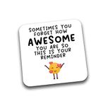 Rib Ticklerz - Gift For Work Colleague Coaster Work Bestie - You're Awesome This Is Your Reminder - Appreciation Gift - Birthday Gifts - DC140