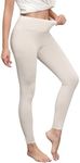 WiWi Women's Leggings Thermal Warm Underwear Pants Soft Long Johns Viscose from Bamboo Baselayer Pant for Winter S-XXL,Grey Beige,X-Large
