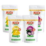 NUICK 2 Packs each of Freeze Dried Mango Chunks and Jamun | 23g x 4 | 100% Natural fruit, No Preservative, No Added Sugar, Not Frozen | Nutritious and Crunchy Snacks