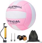 PureBliss Volleyball,Official Size 5 Volleyballs for Indoor Outdoor,Soft Touch Volleyballs for Beach Play Pool Training Game with Ball Pump-Pink