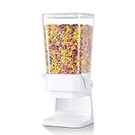 Zeadesign Cereal Dispensers, Food Storage Containers, 5L Cereal Containers Home Essentials, Cereal Dispenser for Rice, Candy, Grains, Nuts, Snack,Oatmeal, Pet Food, White, 1Pcs