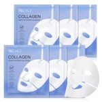 Bio Collagen Face Masks 6pcs, Collagen Mask Deep Moisturizing & Hydrating Skin Overnight, Firming Face Sheet Mask Pore Minimizing, Reduce Fine Lines & Wrinkles