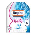 Regina Absorb Kitchen Towels – 16 Rolls Per Pack, Super Absorbent 2-ply Kitchen Towels, 75 Sheets Per Roll, Extra-Large Sheets, 50percent More Than Previous XXL Products, Easy Open Pack