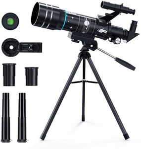 Sounce Astronomical Land and Sky Refractor Telescope with 20x–96x Ultra Zoom for Beginners Kids Fully Coated Glass Optics Alt-Az Mount to Explore Moon Planets and Bright Celestial Objects Star (Black)