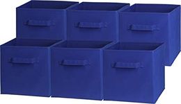 SimpleHouseware Foldable Storage Bins Cubes Organizer, 6 Pack, Blue