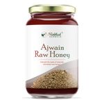 Riddhish HERBALS Ajwain Raw Honey Organic Certified, 500gm Pack - 100% Pure & Natural Flavoured-Energy & Immunity Booster for Adults & Kids - Unfiltered Unpasteurized Honey from Gujarat Forest Region