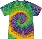 Colortone Adult Tie Dye T-Shirts for Men and Women, Mardi Gras, Medium