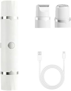 Bikini Trimmer for Women, 2 in 1 Electric Razors for Women, Rechargeable Pubic Body Hair Trimmer Electric Shaver for Legs Body Hair, Waterproof Easy Clean, Ceramic Blade for Underarm Leg Arm (White)