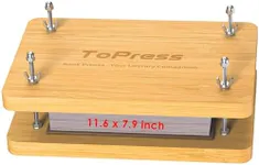 Yarkor Book Press - 11.6x7.9 Inch, Portable Bookbinding Press with Bamboo Structure for DIY Handmade Bookbinding Projects - Beginner-friendly, Can Also Used on Flower Pressing