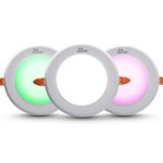 Murphy 7W 3-in-1 Round LED Conceal Panel Light Color Changing Light (Cool White/Green/Pink, Pack of 4)