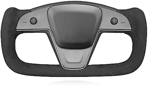 MEWANT Hand Stitched Tesla Model S Yoke Steering Wheel Cover Wrap for Tesla Model S 2021-2023 / Model X 2021-2023 Tesla Yoke Steering Wheel Accessories