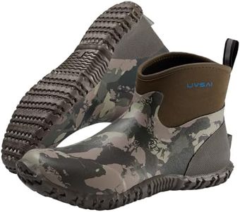 UVSAI Men's Waterproof 5.3-inch Ankle High Garden Shoes Rain Boots Slip-On Footwear for Gardening Farming Lawn Care Yard Work