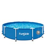 Funsicle 12ft x 30in Above Ground Activity Pool, Outdoor Round Swimming Pool Ideal for up to 6 people, Family Pool Includes Repair Patch, 3.66m x 76cm - Blue