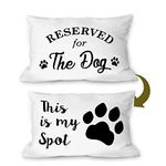 Burosev Funny This is My Spot Dog Paw Soft Reversible Throw Pillow Cover, Reserved for The Dog Decorative Pillowcase, Dog Lover Farmhouse Decor Decorations for Home Bedroom Sofa Room (12 x 20 Inch)