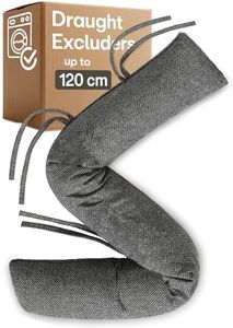 Draught Excluder for Windows - Draft Excluder Cushion 120cm/47in - Extra Long and Heavy - Removable & Washable - Simple Installation - No Glue or Drilling - Grey
