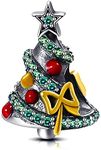 Bolenvi Swarovski Christmas Tree Special Edition 925 Sterling Silver Charm Bead for Pandora & Similar Charm Bracelets or Necklaces