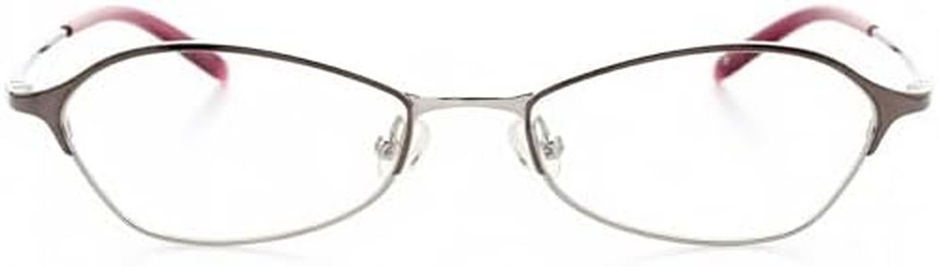 Hit Notion Geometric Oval Prescription Eyeglass Frames for Women - Metal Full Rim - Gunmetal Silver - 51-16-140 - Lightweight Comfortable Fit