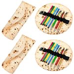 Seajan 4 Pcs Funny Pencil Case Holder Funny Pen Pouch Organizer Office Accessories Makeup Case Bag Supplies Useful Gift(Tortilla Roll)