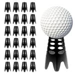 Plastic Golf Tees, 24Pcs Golf Simulator Tees for Home, Outdoor Indoor Golf Tees Simulator Practice Training, Golf Mat Tees for Winter Turf and Driving Range (24pcs Black)